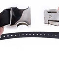 Close-up of the One Inch Quick Snap Bungee Dog Collar Strap For FE 580 ET 800 The Boss And UL 1200 Receivers in black Biothane.