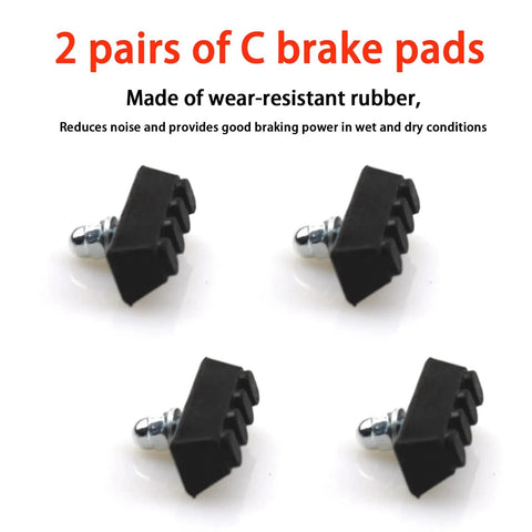 Two Pair Rubber V Brake Pads For Mountain And Road Bikes Quiet Non Skid All Weather Bike Brake Pads With Easy Install