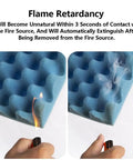 Flame retardant feature of Killer Soundproofing Foam Roll for Studio Noise Control, demonstrating self-extinguishing properties.