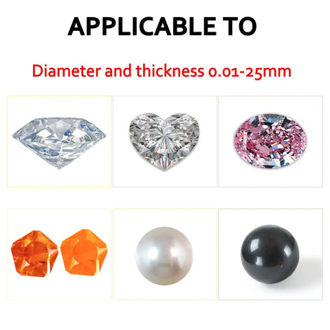 Digital Gauge Mrg-25 Electronic Pearl Calipers for Diamond Gemstone Jewelry applicable to various gemstone shapes and sizes.