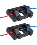 Heavy Duty Adjustable Magnetic Soldering Clamp Fixture With Powerful Suction Base, Perfect Wire Locator Holder For Electronics Repair And Motherboard Work Bench Setup, two clamps holding wires in black plastic.