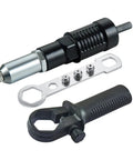 Top Tier Electric Rivet Tool Adapter Set Fits Cordless Drill With Alloy Steel Head And 2.4-4.8mm Capacity For Low Noise Diy Jobs And Pro Projects That Hit Smooth. black rivet adapter set with wrench and nozzles