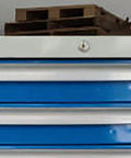 Heavy Duty Metal Tool Cabinet With Lockable Steel Chest, Large Capacity Garage Workshop Storage Cabinet For Tools, Rugged Construction, Durable Steel Tool Chest For Home Garage And Commercial Shop Organization blue steel tool cabinet front view with lock