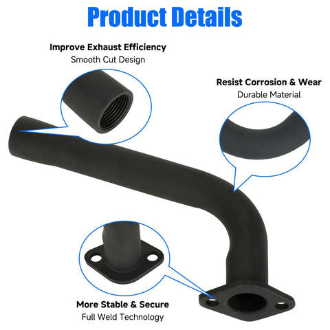 Exhaust Header Pipe Muffler Replacement For Predator 212 196cc 224cc 6.5HP Engines with smooth cut design and weld technology.