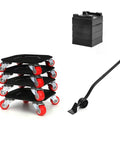 360 Degree Rotating Heavy Duty Furniture Mover Dolly With Auxiliary Lifter For Sofas Beds Washing Machines And More Easy Glide Wheel System Built To Move Big Stuff Through Narrow Hallways Stairs And Tight Spaces During Home Or Warehouse Moves, black dolly set with red casters and lifter
