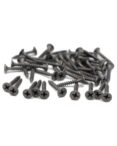 Stock Up On These 200 Count Heavy Hitter Size 6 Carbon Steel Drywall Screws For All Your DIY Hustles, showing Phillips drive and gray phosphate finish.