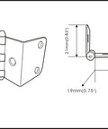 Heavy Duty Steel Cabinet Hinges Semi Concealed Mount For Flush Plywood Doors And Storage Trunks Drop Dead Solid Antiqued Brass Finish dimensions diagram