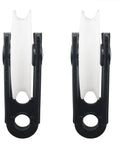 4 Pack 2-1/2 Inch Nylon Clothesline Pulleys For Outdoor Use Built To Last Heavy Duty Plastic Kit For Hanging Heavy Objects, smooth spin, showing two white and black pulleys