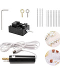 Slick Cordless Power Drill Game Changer Features Precision Multi-Bit Full Setup For Tough Wood Jobs Furniture Buildouts And Tricky Craft Resin Bead Holes Guaranteed accessories including drill bits, a USB tool and a craft holder.