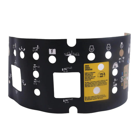 Kickass Platform Control Panel Decal Replacement For Genie S-60 And S-65 Boom Lifts black vinyl decal showing control icons and instructions.