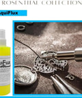 Aquiflux Silver Flux For Jewelry Soldering Low Residue Liquid Flux For Clean Gold And Silver Joints 8 Oz bottle with jewelry tool
