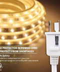 LED Strip Lights 100 Ft Flexible 2 In 1 Warm White And Cool White Dimmable with power cord fuse protector