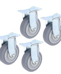 Built Like A Tank 4 Inch Rigid Caster Wheel Set With Reinforced Steel Brackets And Durable Thermoplastic Rubber Treads