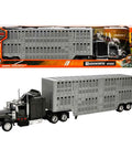 Kenworth W900 1 43 Diecast Pot Belly Livestock Trailer Long Hauler Rig With Chrome Detailing Realistic Farm Hauler Model Box