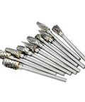 Top Shelf Ten Pack Tungsten Carbide Rotary Burrs Compatible With Dremel Rotary Tools, assorted head profiles, 3mm shafts.