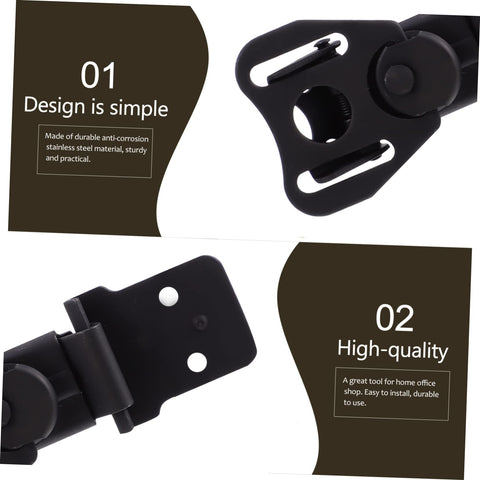 Beefy Heavy Duty Toggle Latch Set With Hasp Butterfly Lock And Cam Lock Clip Pogo Spring Loaded Stainless Steel Black Finish close-up