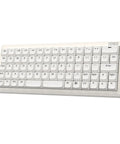 Solid 65 Percent Ortholinear Mechanical Keyboard With Via Custom Programming And Tri Mode Wireless Setup For Fast Finger Typing and white ergonomic layout