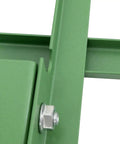 Close-up of Heavy Duty Lawn Leveling Rake With 180 Degree Adjustable Head And 5.74 Feet Long Handle showcasing green steel bolt detail