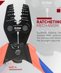 Heavy Duty Wire Rope Crimping Tool With Built In Cutter for Cable Railing, red and blue 13 inch hand swaging tool with ratcheting
