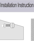 Installation instruction graphic for Heavy Duty Standoff Screws For Wall Mount Acrylic Picture Frame Hardware.