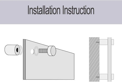 Installation instruction graphic for Heavy Duty Standoff Screws For Wall Mount Acrylic Picture Frame Hardware.