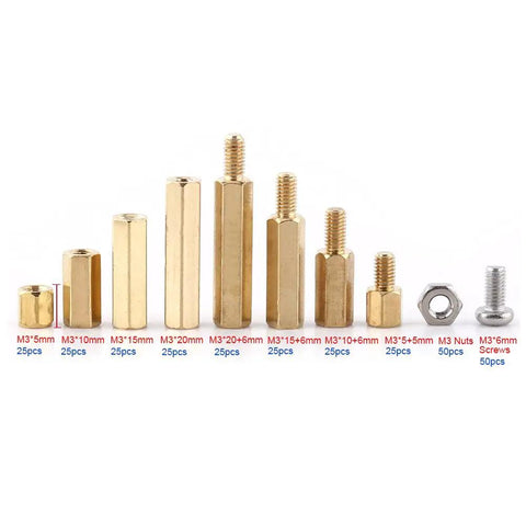 Brass M2 M3 Standoff Assortment Kit For DIY Friendly Motherboard PCB Spacers And Circuit Board Hardware With Female To Female And Female To Male Standoffs Screws Nuts And Spacers, M3 brass spacers and screws