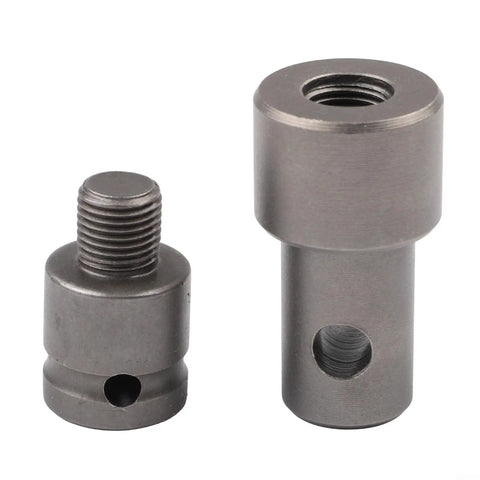 Beefed-Up Earth Auger Adapter With Four Interface Types For Impact Wrench And Hammer Drill, showing metal round and hex interfaces