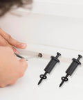 Set Of 4 Adjustable Carbon Steel Sliding Barn Door Spacers With Lag Bolts And Wall Anchors Track Connector Kit installation