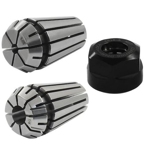 ER16 Spring Collet Nut Set For CNC Engraving Milling And Lathe Machines Includes One Eighth Inch And One Quarter Inch Precision Collets With Clamping Nut Alloy Steel Construction Ready To Roll
