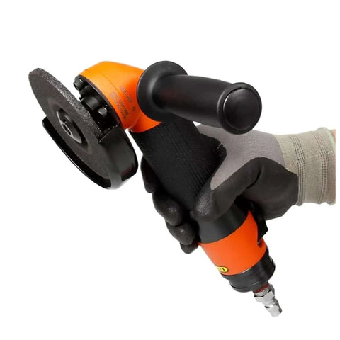 Top Shelf Heavy Duty 4 Inch Pneumatic Angle Grinder built for tough metal cutting and rust scraping with smooth air throttle.