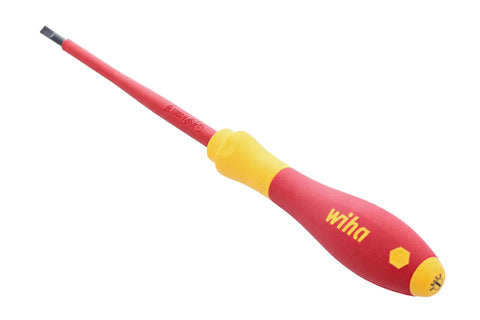 Insulated SoftFinish Slotted Screwdriver 3.5mm X 100mm With Red Handle Pro-Grade Build Electrician's Go-To Tool