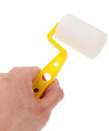 No Sweat Home Painting Kit Featuring Quick Coverage Sponge Rollers Combined With Versatile Bristle Brushes Designed For Smooth Wall Application And Relaxed Weekend Renovations - handheld sponge roller with yellow handle