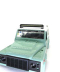 Front view of RC car with Rugged RC Car Light Strips Kit For WPL D12 D14 C24 C34 And MN D90 MN99S Upgrade Roof Lamp Bar