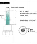 Sammys 8137957100 SH DSTR One And Three Eighths Inch Screw Swivel Expandable Threaded Rod Anchor dimensions diagram