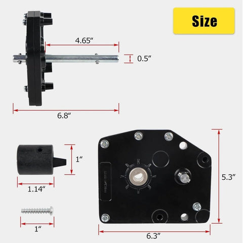 Dimensions of Go To Fifth Wheel Landing Gear Box Replacement For RV Universal Mount 276602 179015 Compatible With Lippert Venture Atwood Pac Rim Stromberg Carlson Gearbox