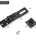 Image of Four And A Half Inch Swivel Staple Safety Hasps With Twist Knob Gate Door Hasp Latches For Fence And Cabinet Black 2 Pack