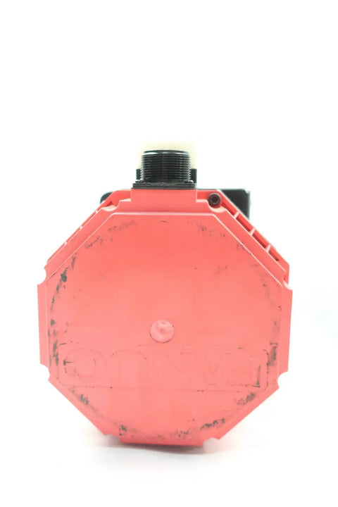 3 Phase Servo Motor 2.8 kW 3000 RPM 155V AC Heavy Duty Pro Grade for CNC and Industrial Robotic Systems Shaft Diameter 1.375 in Model A06B-0143-B075 High Torque Servo front view with threaded shaft