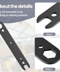 Two Pack N506977 Table Saw Wrench Spanner Set for fixing hardware, heavy duty black oxide coated spanners.