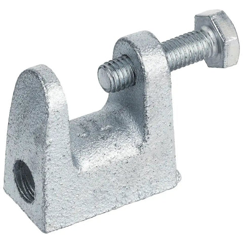 Heavy Duty C Shape Beam Clamps Pack 0.78 Inch Jaw 25/32 Inch Opening Zinc Plated Carbon Steel With Locknuts 150 Pound Load Capacity