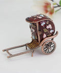 Vintage Enamel Rickshaw Jewelry Box Featuring Tight Floral Craftsmanship And Classic Retro Styling That Totally Hits Different, red enamel trinket keeper.