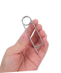 Heavy Duty Stainless Steel Brooch Cotter Safety Spring Pins For Quick Lock Farm Hitch and Industrial Use held in hand.
