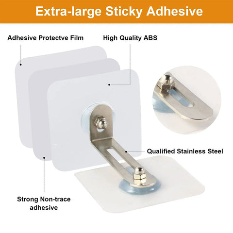 No Drill Furniture Wall Anchors Set, 10 Pairs Anti Tip Straps For Baby Proofing, Easy Peel And Stick adhesive details