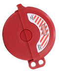2 Pack Ball Valve Lockout Device Heavy Duty Padlock Gate Valve Safety Hasp Fits One To Two Inch Water Pipes Dual Locking Holes in red.