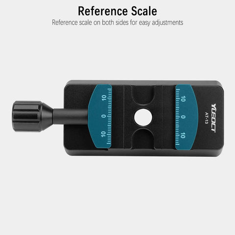 Reference scale on Dovetail Adapter Plate With Clamp For Vixen Style Saddles, Arca Swiss Compatible Mount Base for telescopes.