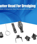 Heavy Duty 6 Pack Manganese Steel Dredger Machine Cutter Heads For 16mm Collet Pipe Cleaning Industrial Grade Tough Wear Resistant Bits, set with key