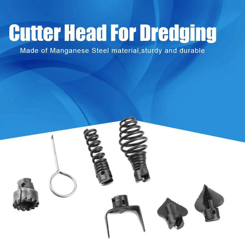 Heavy Duty 6 Pack Manganese Steel Dredger Machine Cutter Heads For 16mm Collet Pipe Cleaning Industrial Grade Tough Wear Resistant Bits, set with key
