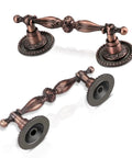 Antique Copper Cabinet Pulls With 2.5 Inch Hole Centers And 3.5 Inch Overall Length Solid Zinc Alloy Retro Drawer Pulls, shown with design details