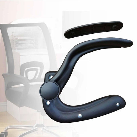 Replacement Adjustable Armrests for Office and Gaming Chairs, Universal Arm Supports with Elbow Pads, black swivel.