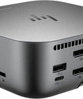Universal Thunderbolt 4 Docking Station With 280W Power Delivery And USB C Port Replicator Bundle for Laptops, gray hub with multiple ports.