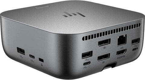 Universal Thunderbolt 4 Docking Station With 280W Power Delivery And USB C Port Replicator Bundle for Laptops, gray hub with multiple ports.